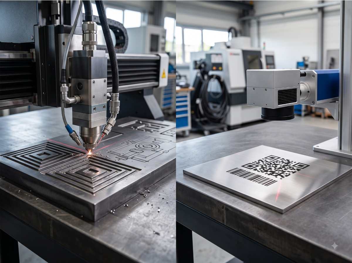 Laser engraving vs laser marking on metal and wood