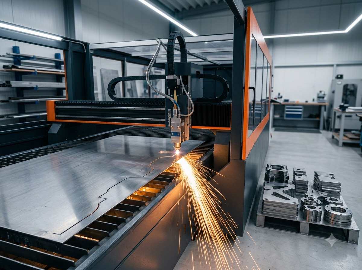 Laser cutting machine in Ahmedabad cutting a sheet
