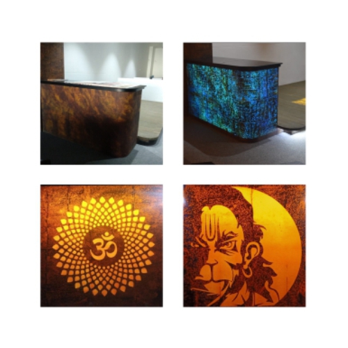 Lava sheet engraving